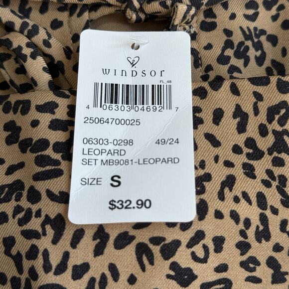 Windsor Jr's Small Tie Front Vest & Mini Skirt Set Black And Tan Animal Print - Picture 2 of 3